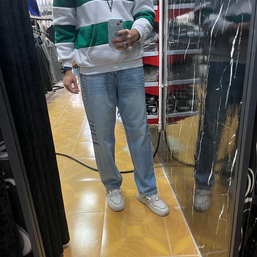 شلوار بگ آبی مردانه