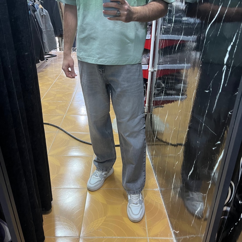 شلوار جین بگ طوسی مردانه