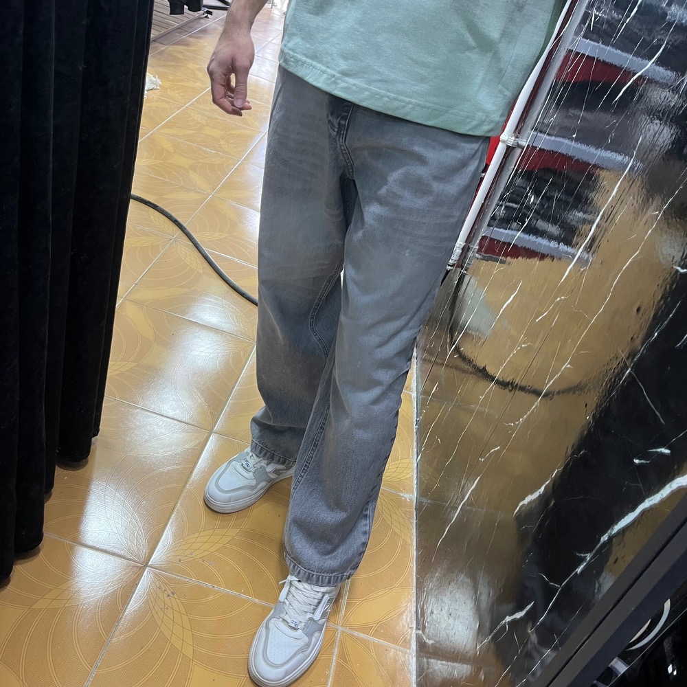 شلوار جین بگ طوسی مردانه